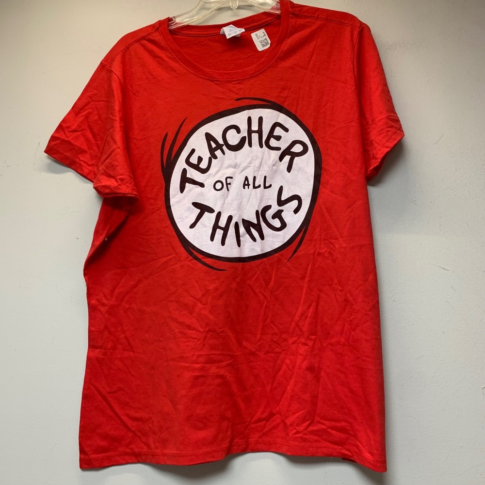 Port & Company Teacher of All Things T-Shirt Womens XXL Red Excellent Tee